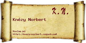 Knézy Norbert névjegykártya
